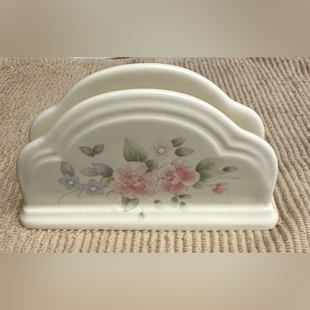 Pfaltzgraff Napkin Holder Tea Rose Collection